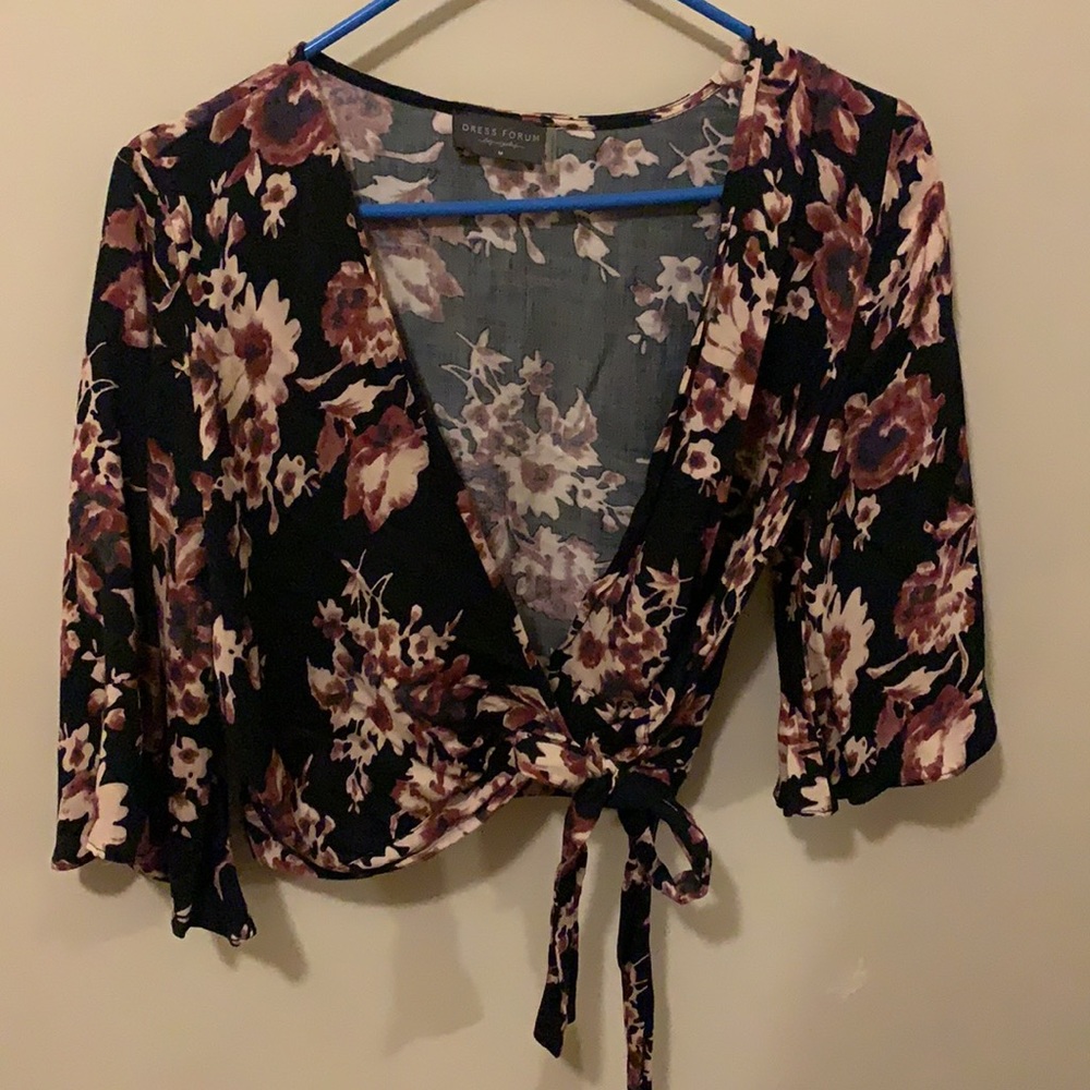 Wrap Side Crop Top